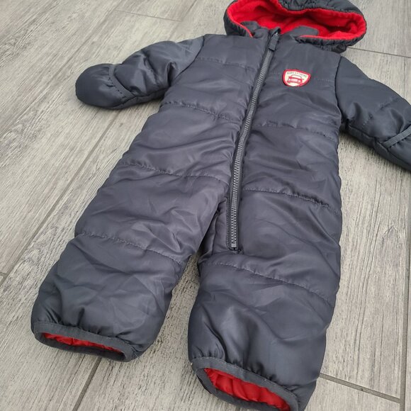 BabyXtreme Baby Boy's Snow Infant Hooded Bodysuit Bunting Snowsuit grey sz 3-6M - Picture 4 of 8